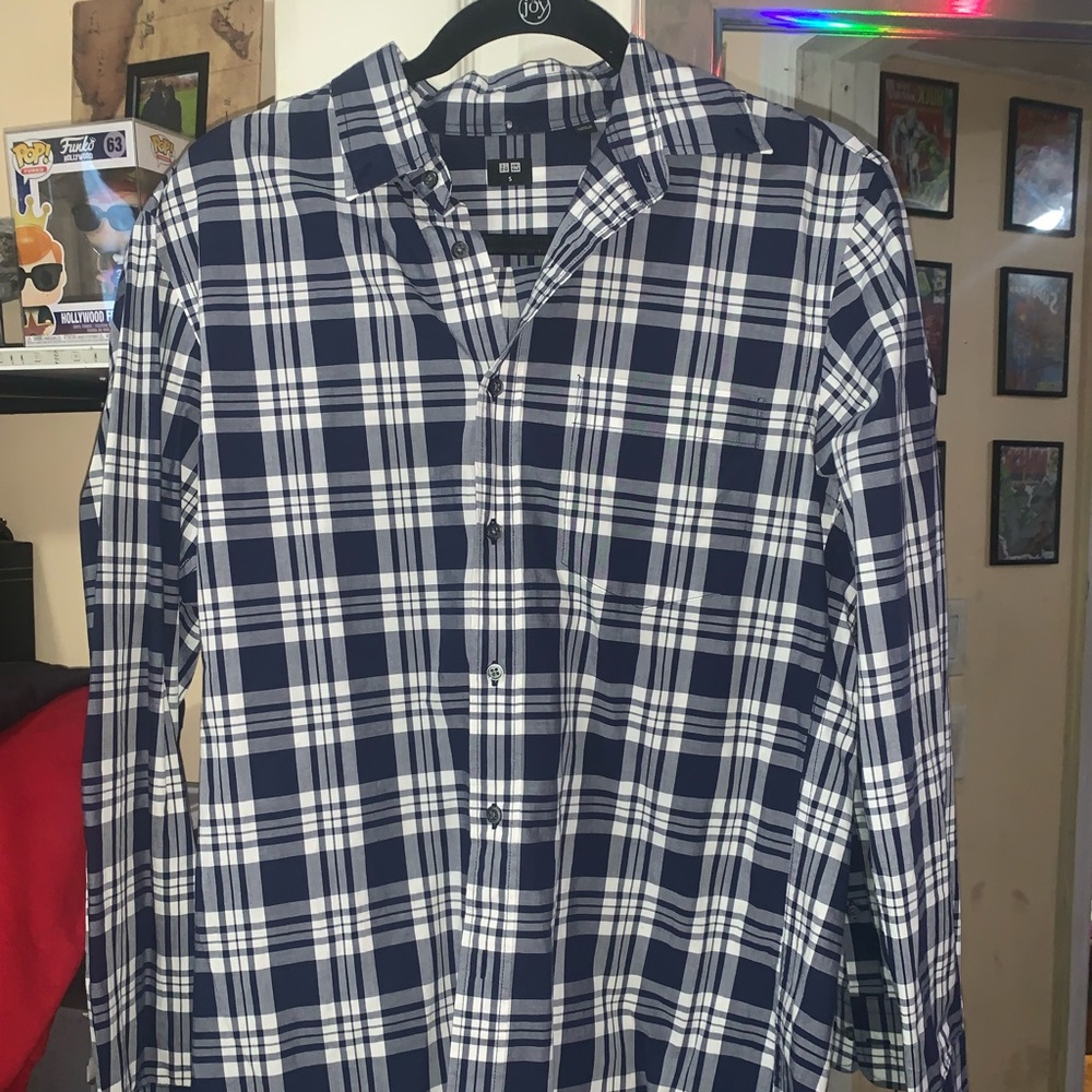 Blue & white collared shirt